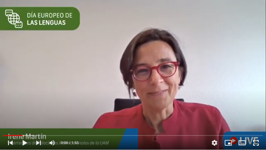 Vídeo de presentación de la vicerrectora Irene Martín con motivo del Día Europeo de las Lenguas en la UAM / UAM