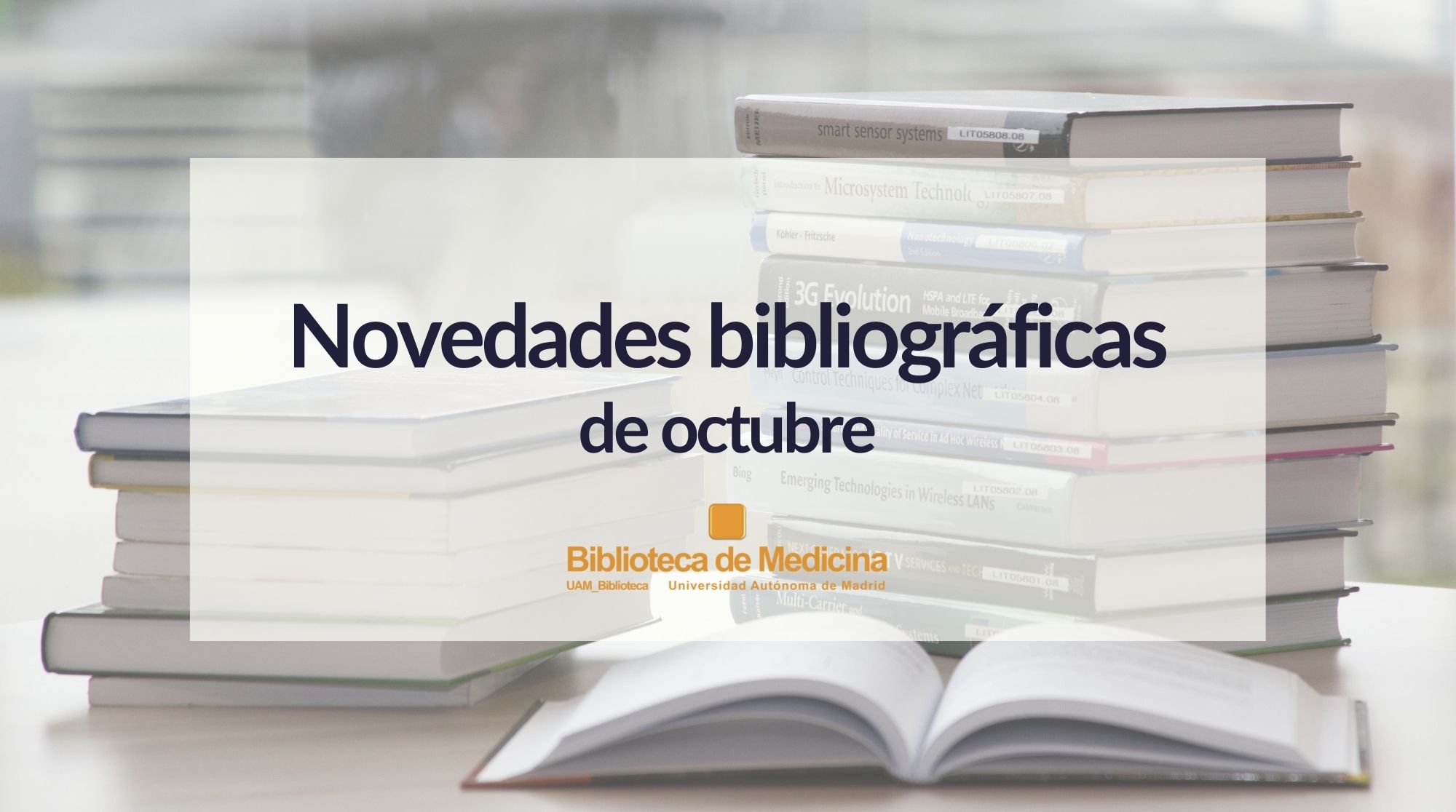 Cartel para encabezar la selección de las novedades bibliográficas de octubre