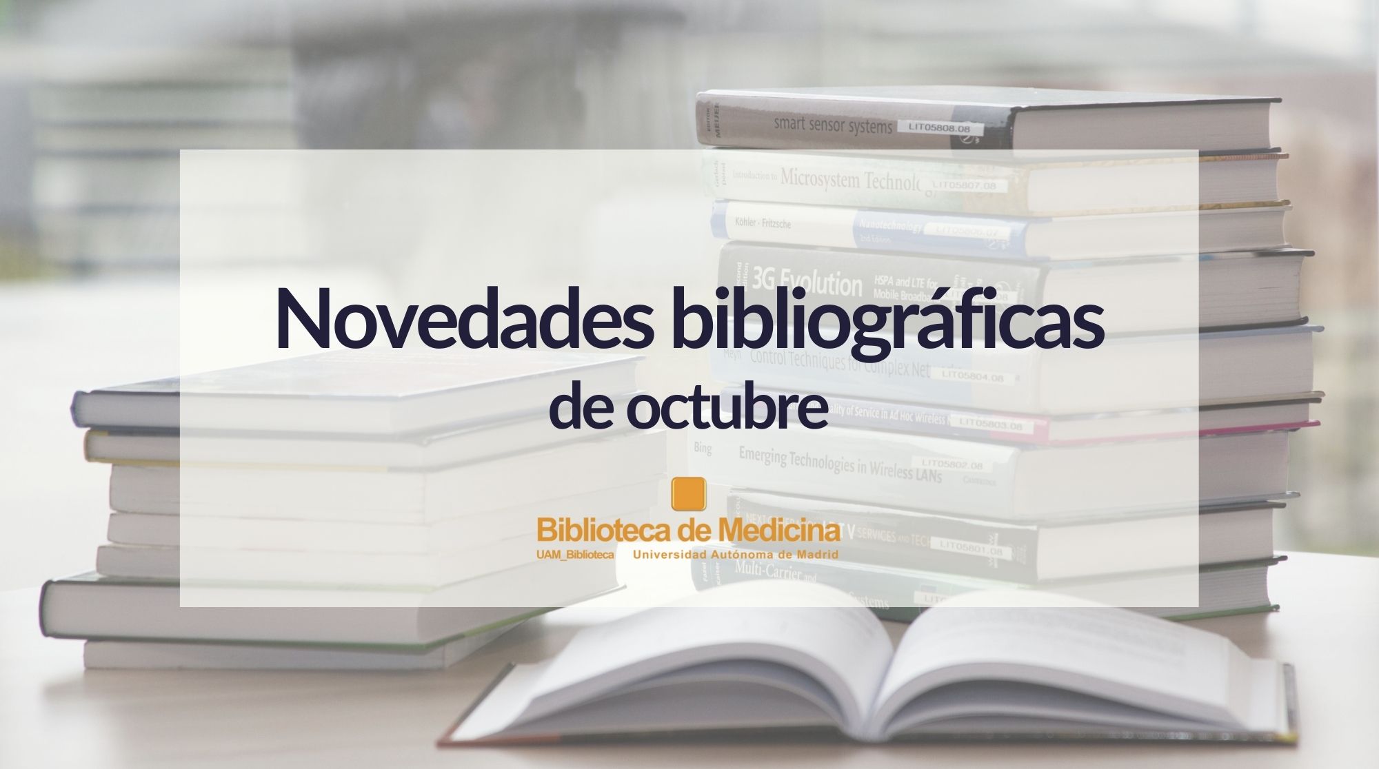 Cartel para encabezar la selección de las novedades bibliográficas de octubre