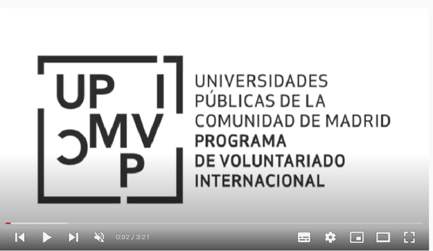Presentación Programa de Voluntariado Internacional Universidades Públicas de la Comunidad de Madrid