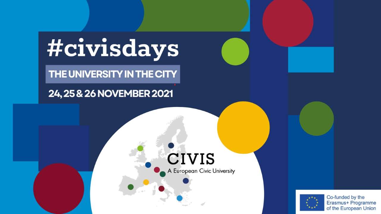 Cartel anunciador de la celebración de los Global Civis Days. Incluye texto sobre fechas de celebración