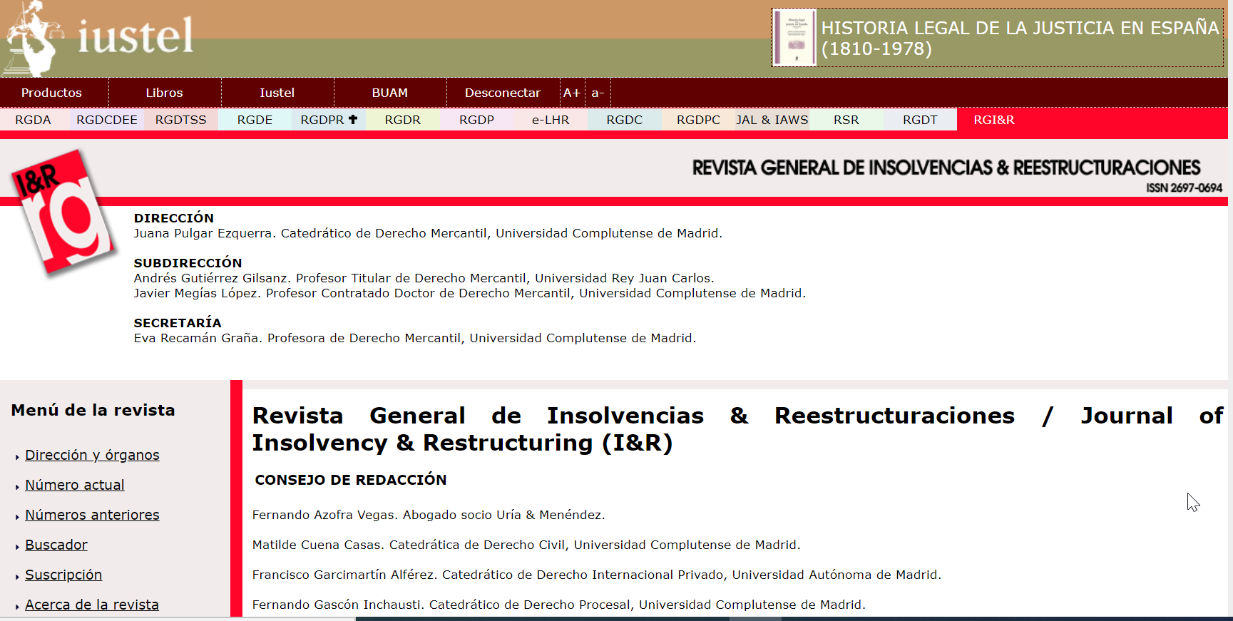 Revista General Insolvencias y Reestructuraciones