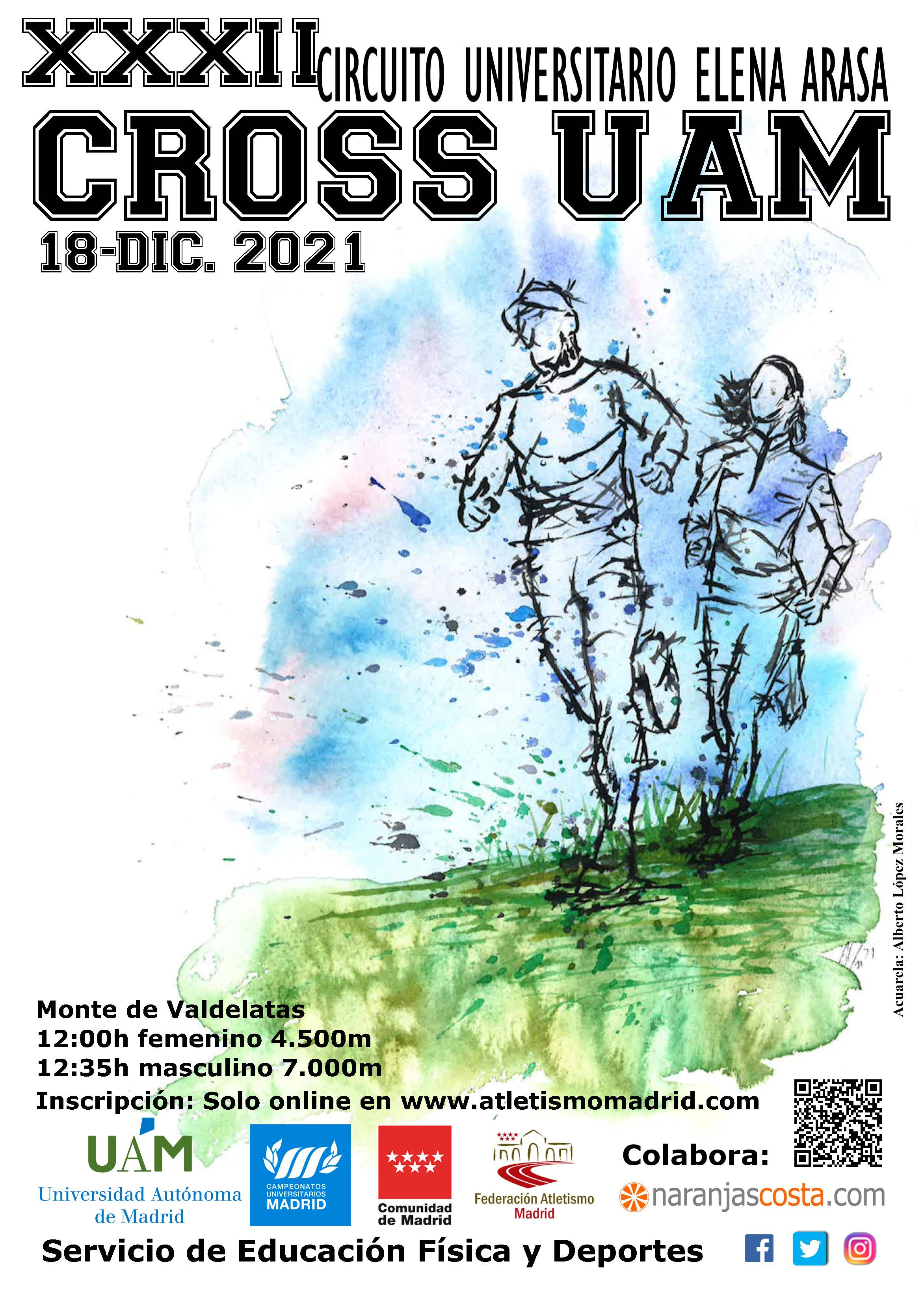 Cartel de la edición XXXII de Cross Universitario en la UAM el 18 de diciembre