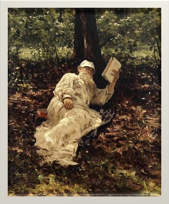 Tolstoy descansando en el bosque