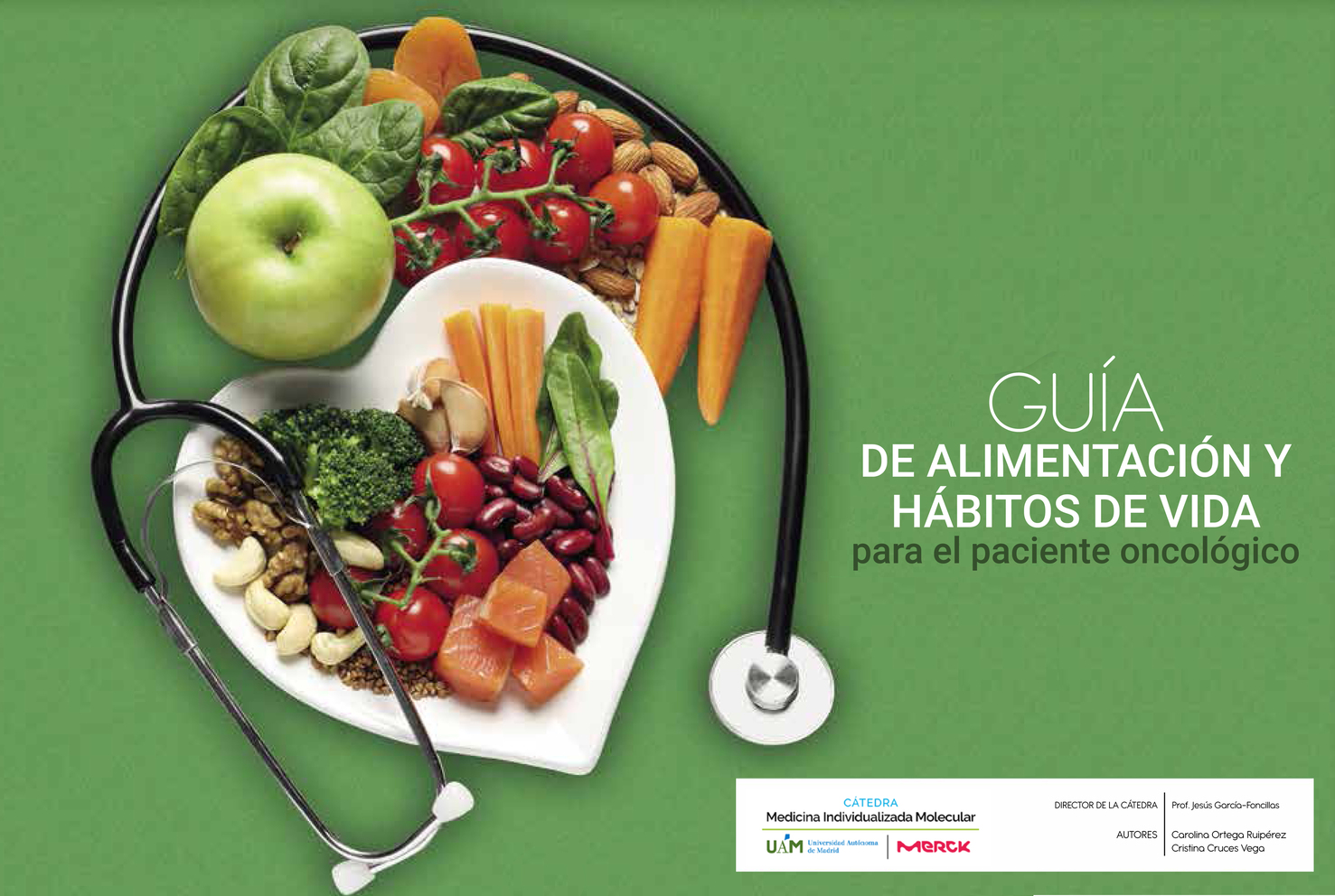 Portada de la ‘Guía de alimentación y hábitos de vida para el paciente oncológico’. / UAM