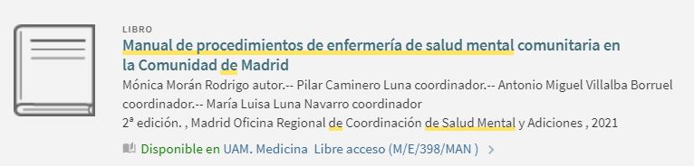 Manual de procedimientos de enfermería y salud mental