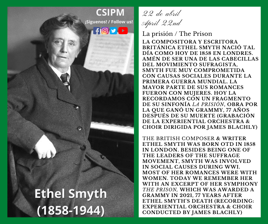 CSIPM - Efemérides - Ethel Smyth