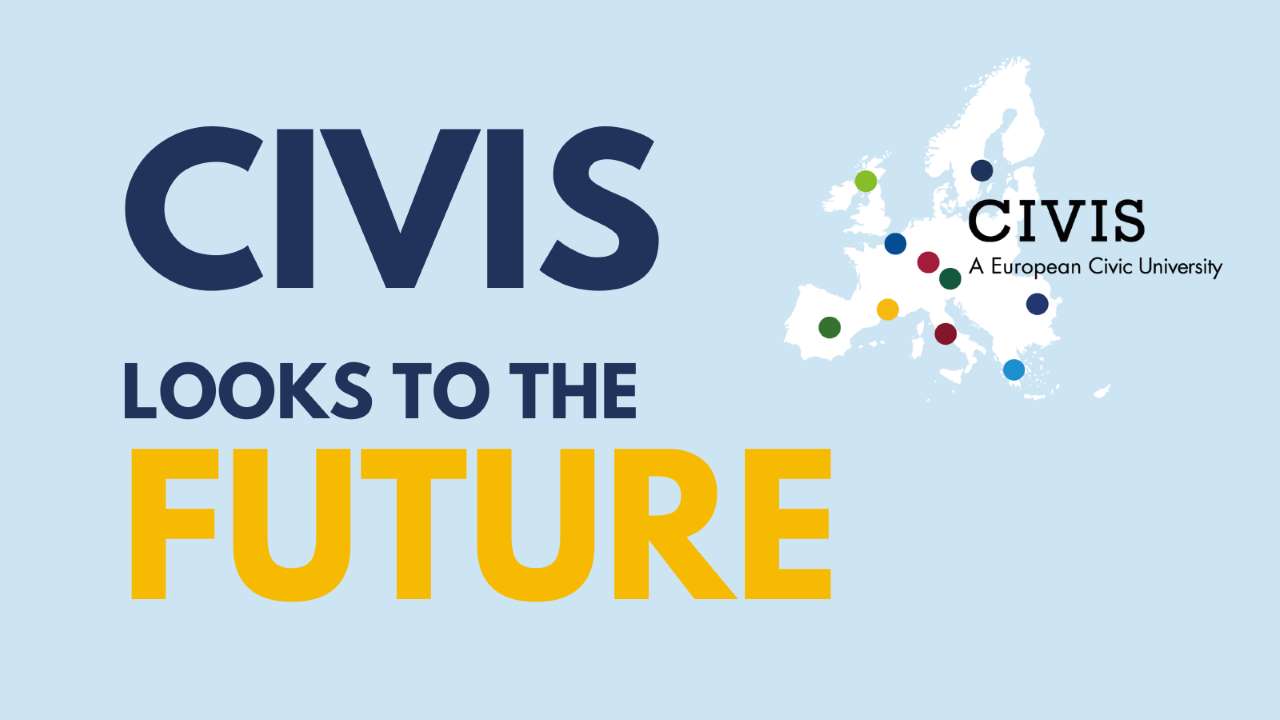 Logo de CIVIS, con la frase 'Civis looks to the future'