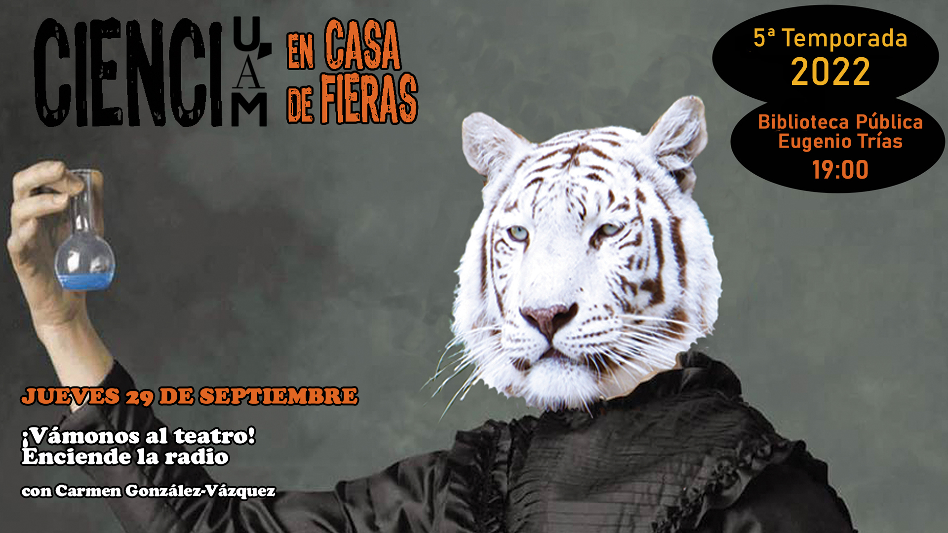 Cartel del Café Científico en Casa de Fieras de Septiembre