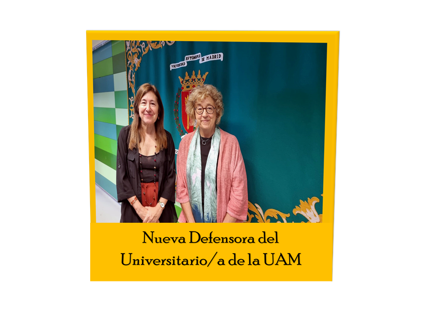 Imagen de la rectora Amaya Mendikoetxea y la nueva Defensora del Universitario/a, Esperanza Torrego