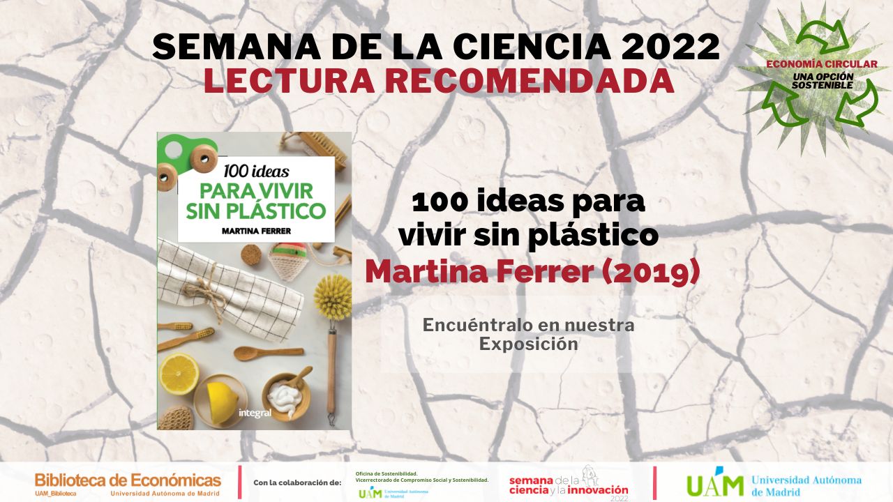 Cartel anunciando el libro 100 ideas para vivir sin plástico de Martina Ferrer