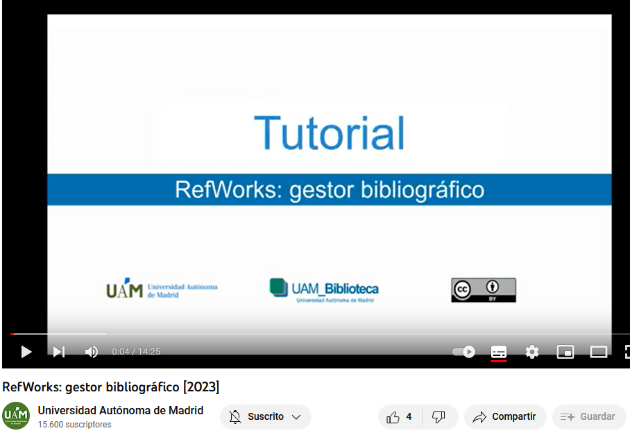 Video tutorial Refworks