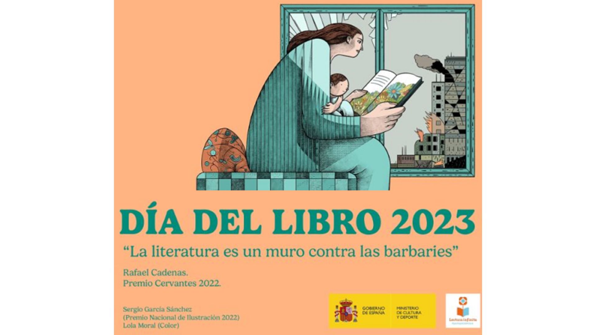 Imagen con cartel del Día del Libro 2023 