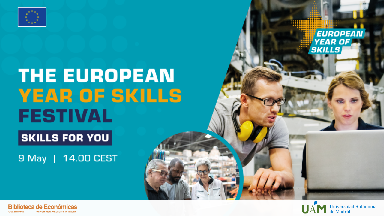 Cartel anunciando la celebración el 9 de mayo de The European Year of Skills Festival