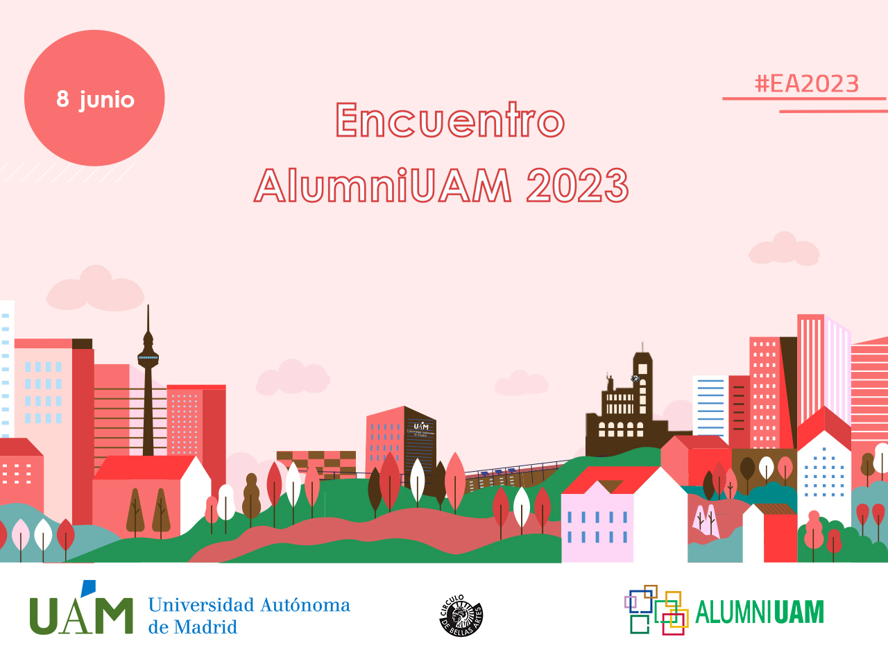 Cartel promocional del Encuentro AlumniUAM 2023