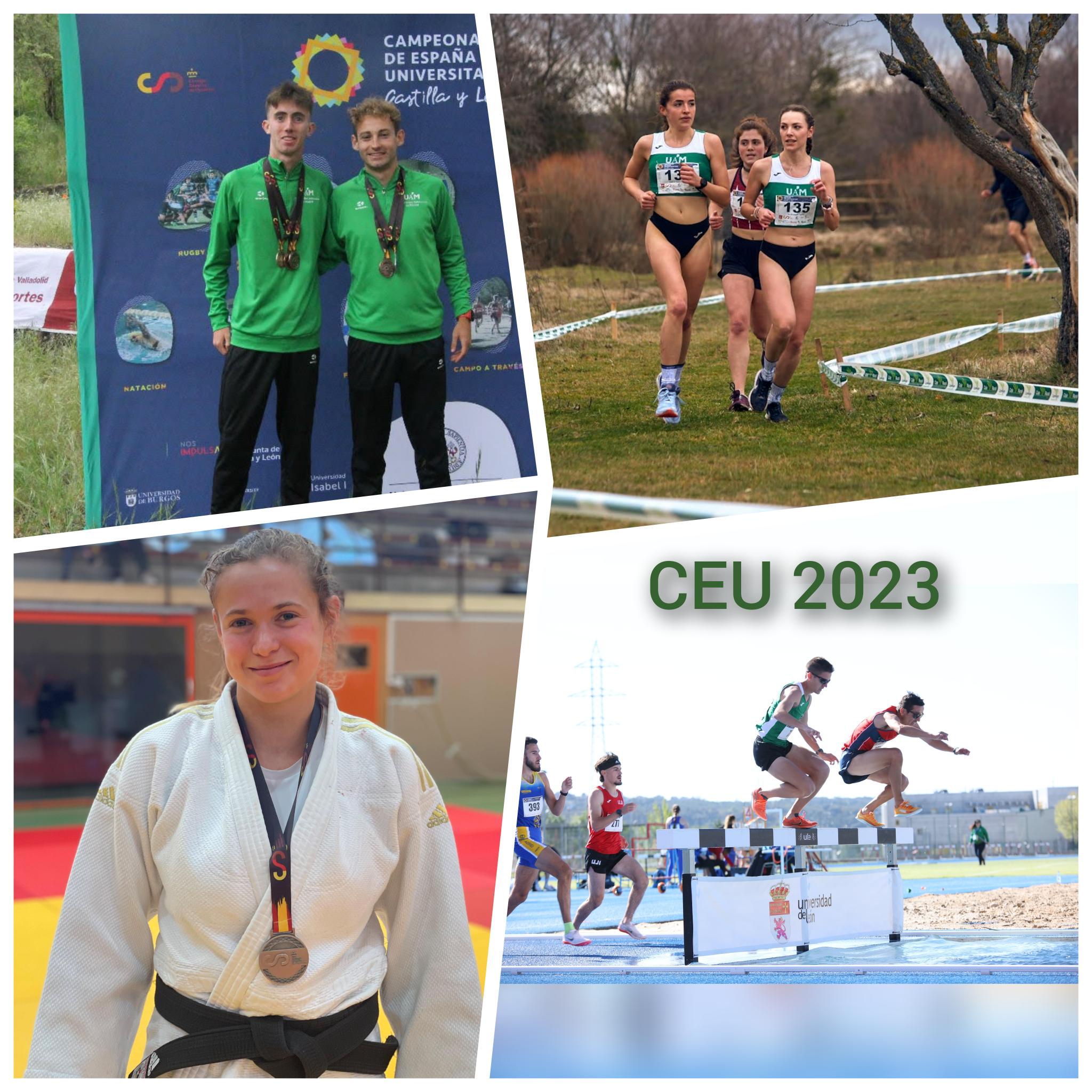 Collage de fotos con diferentes deportistas del CEU 2023
