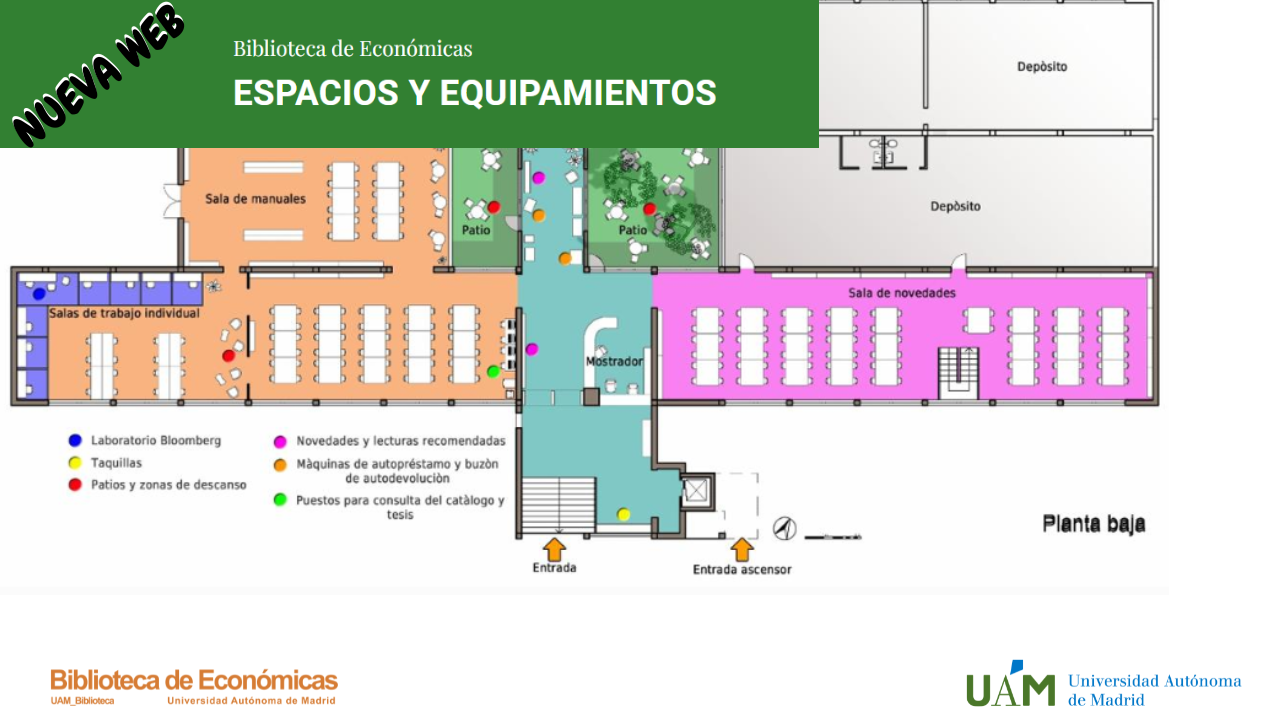 Cartel anunciando la nueva página de espacios