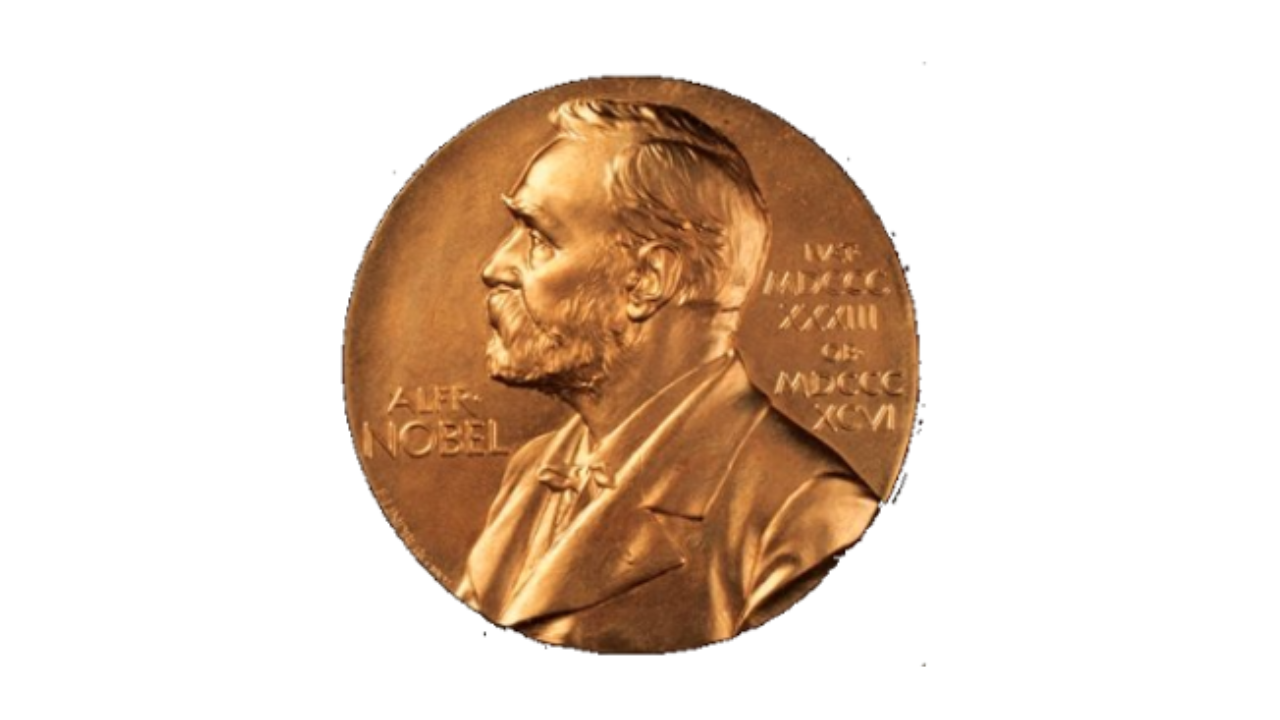Imagen de cuadro con medalla de Alfred Nobel