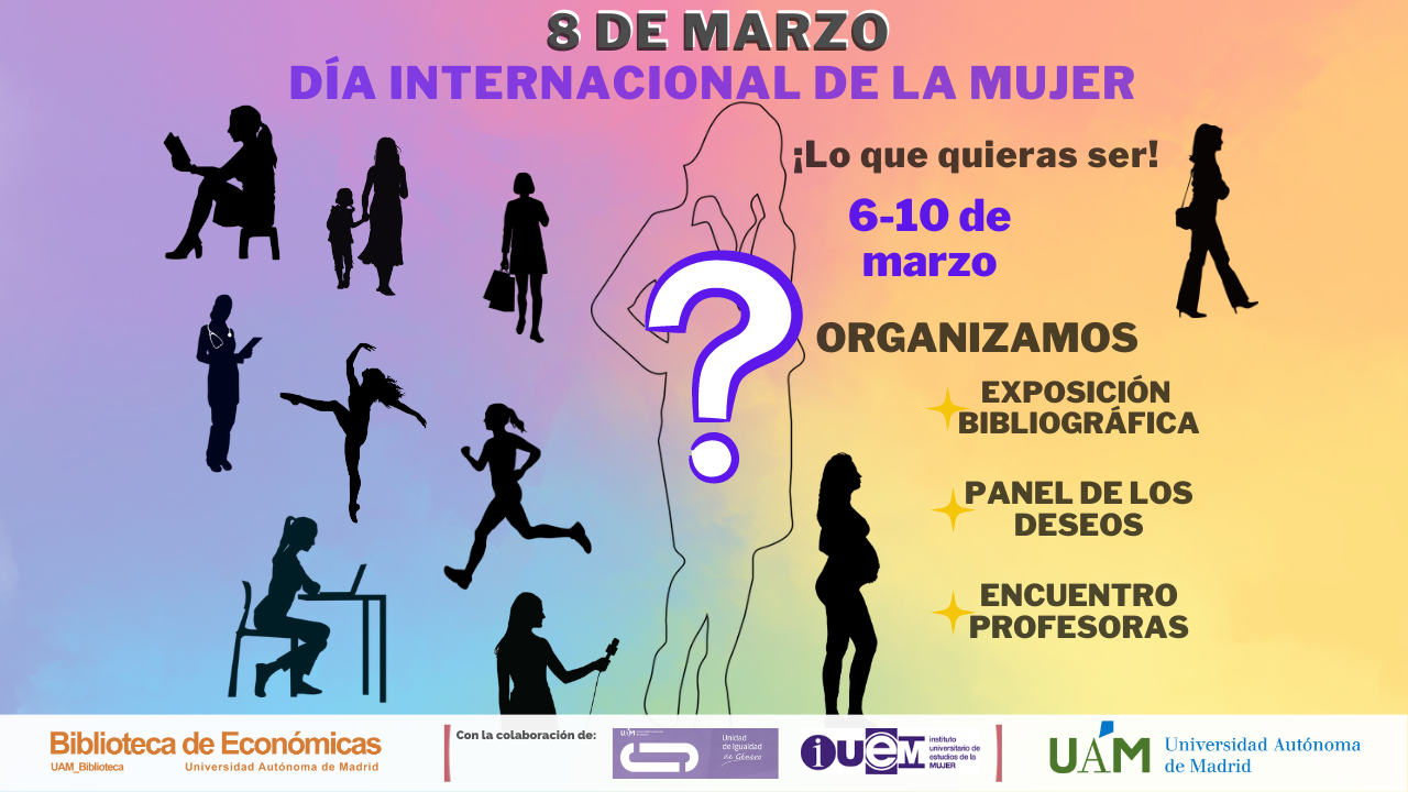 Cartel anunciador actividades de la biblioteca en el Día Internacional de la Mujer 2023