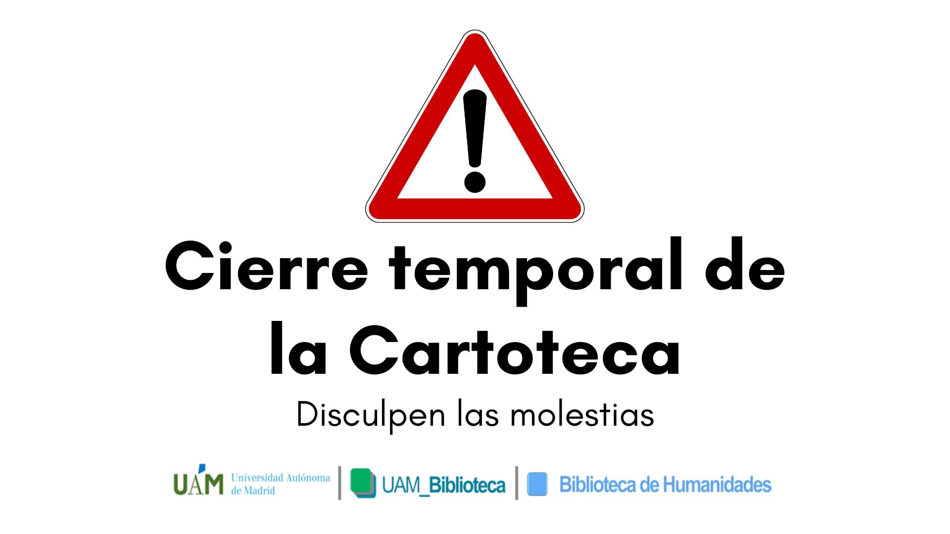 Cartel de aviso del cierre de la Cartoteca durante el mes de septiembre de 2023