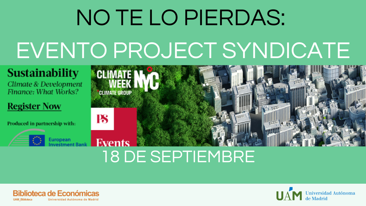 Cartel anunciando el próximo evento de Project Syndicate