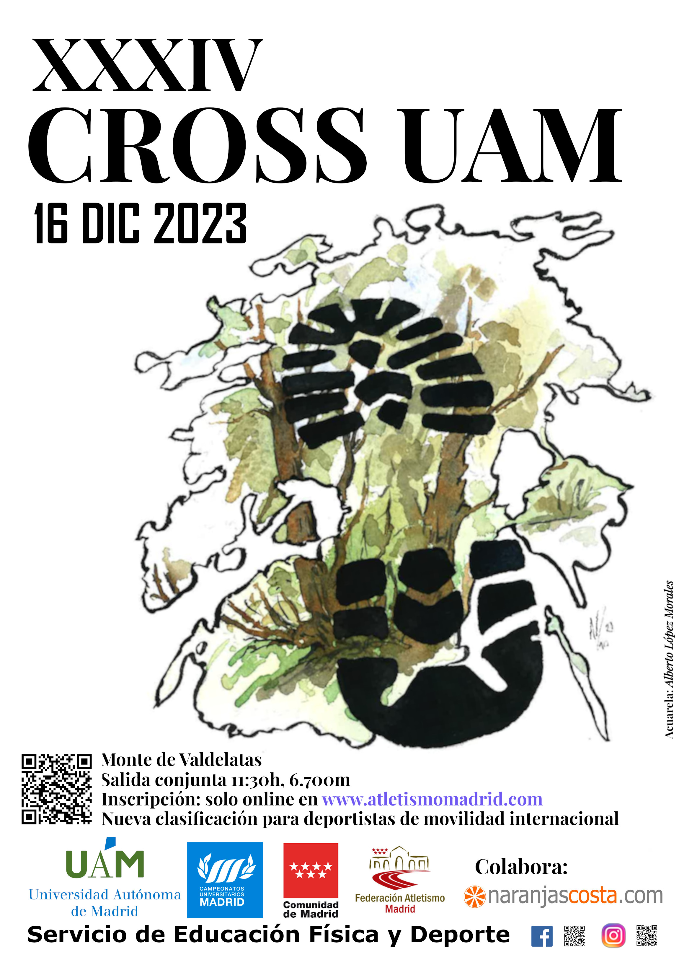 Cartel de la edición XXXIV de Cross Universitario en la UAM el 16 de diciembre