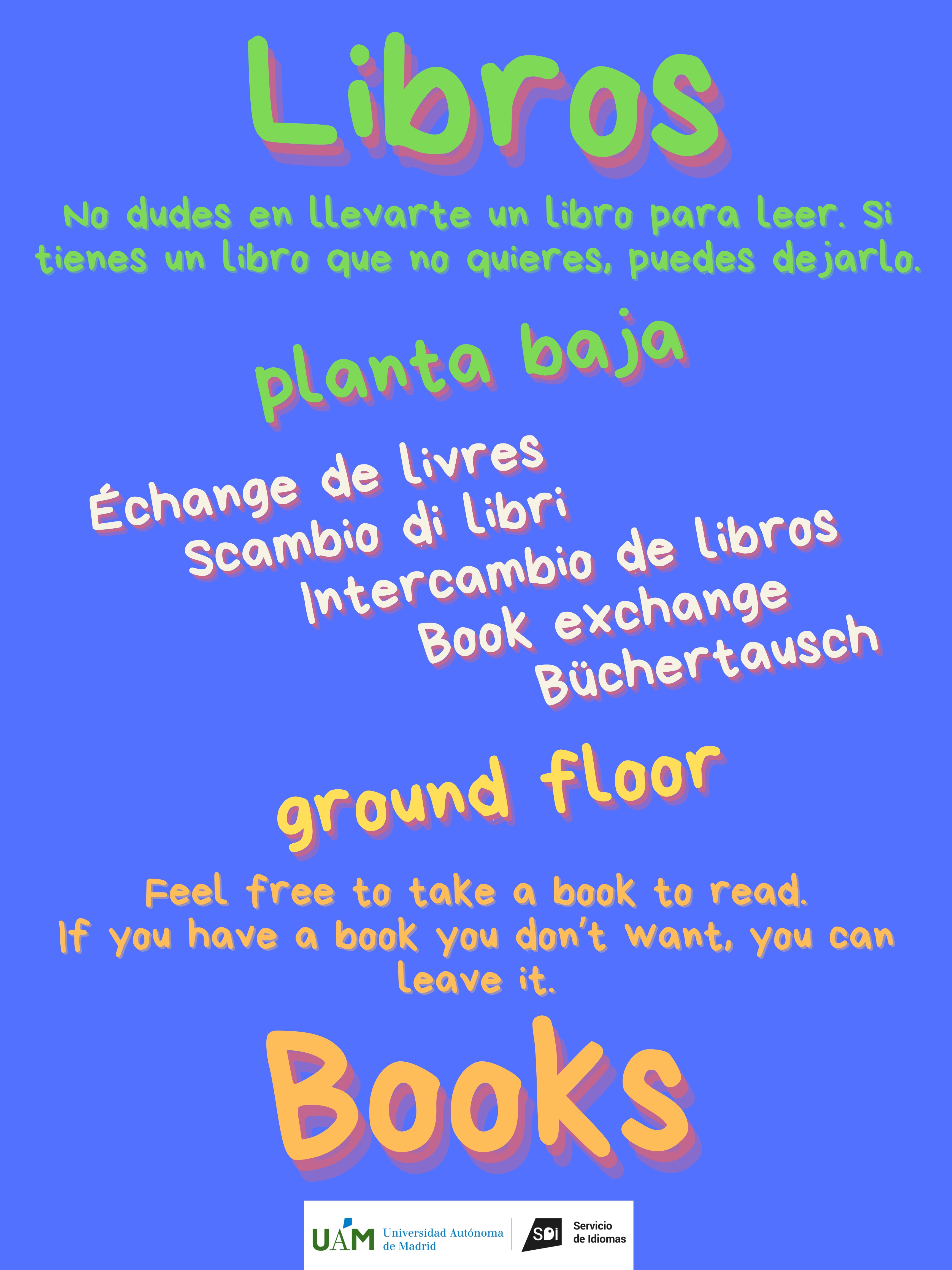 Intercambio de libros en la planta baja del Servicio de Idiomas