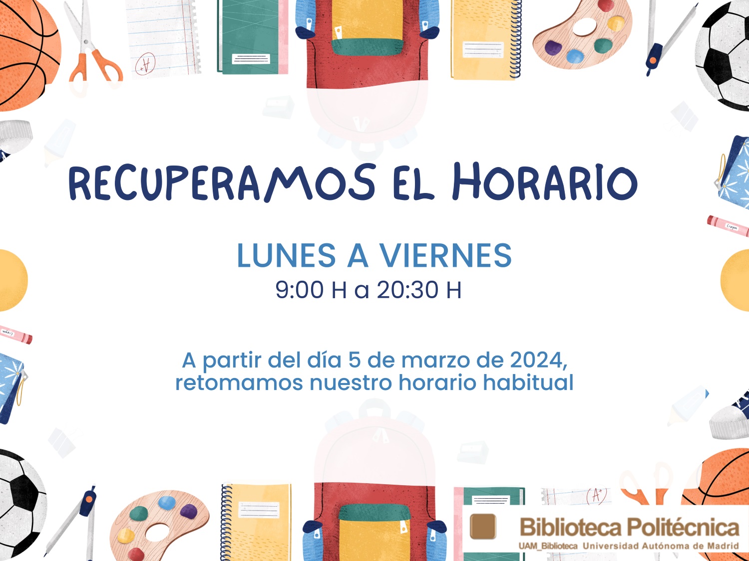 Recuperación horario Biblioteca