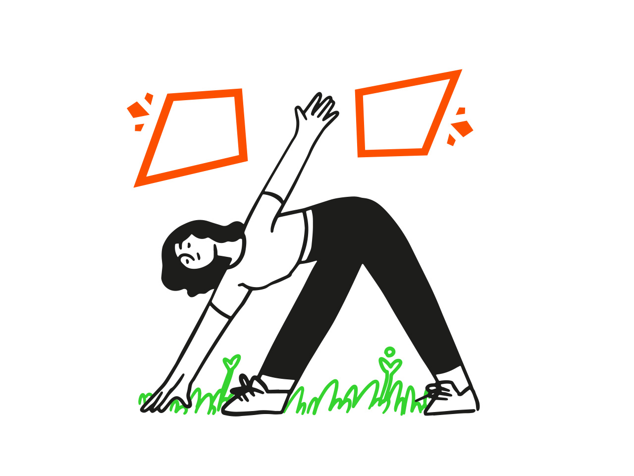Imagen ilustración chica haciendo ejercicio