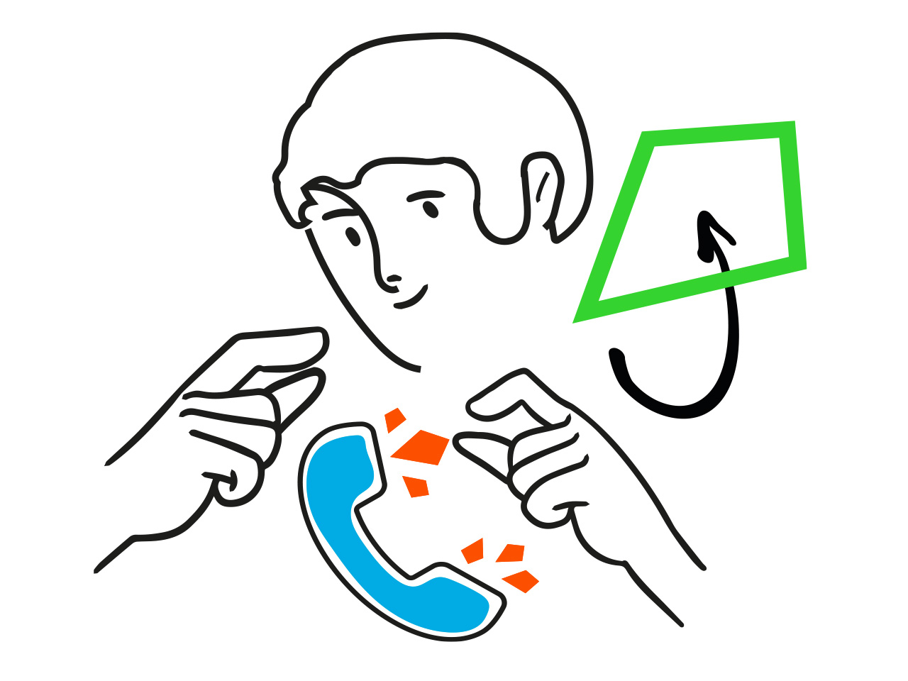 Imagen ilustración chico con teléfono
