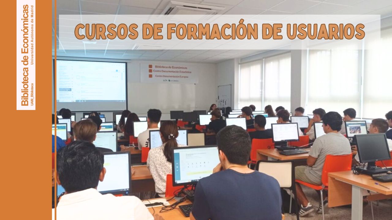 Cartel anunciando los cursos de formación de usuarios