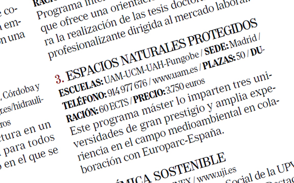 Máster en Espacios Protegidos en El Mundo