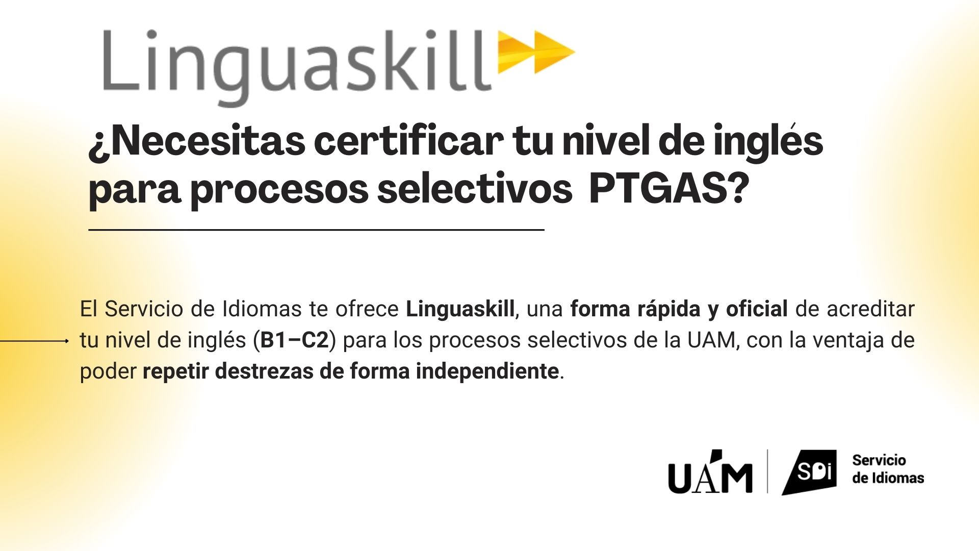 Convocatoria Linguaskill PTGAS