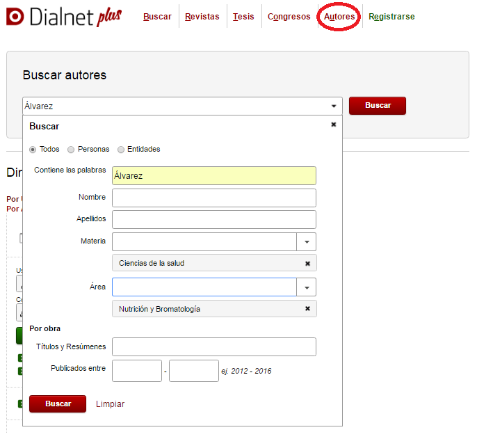 Dialnet busqueda autores
