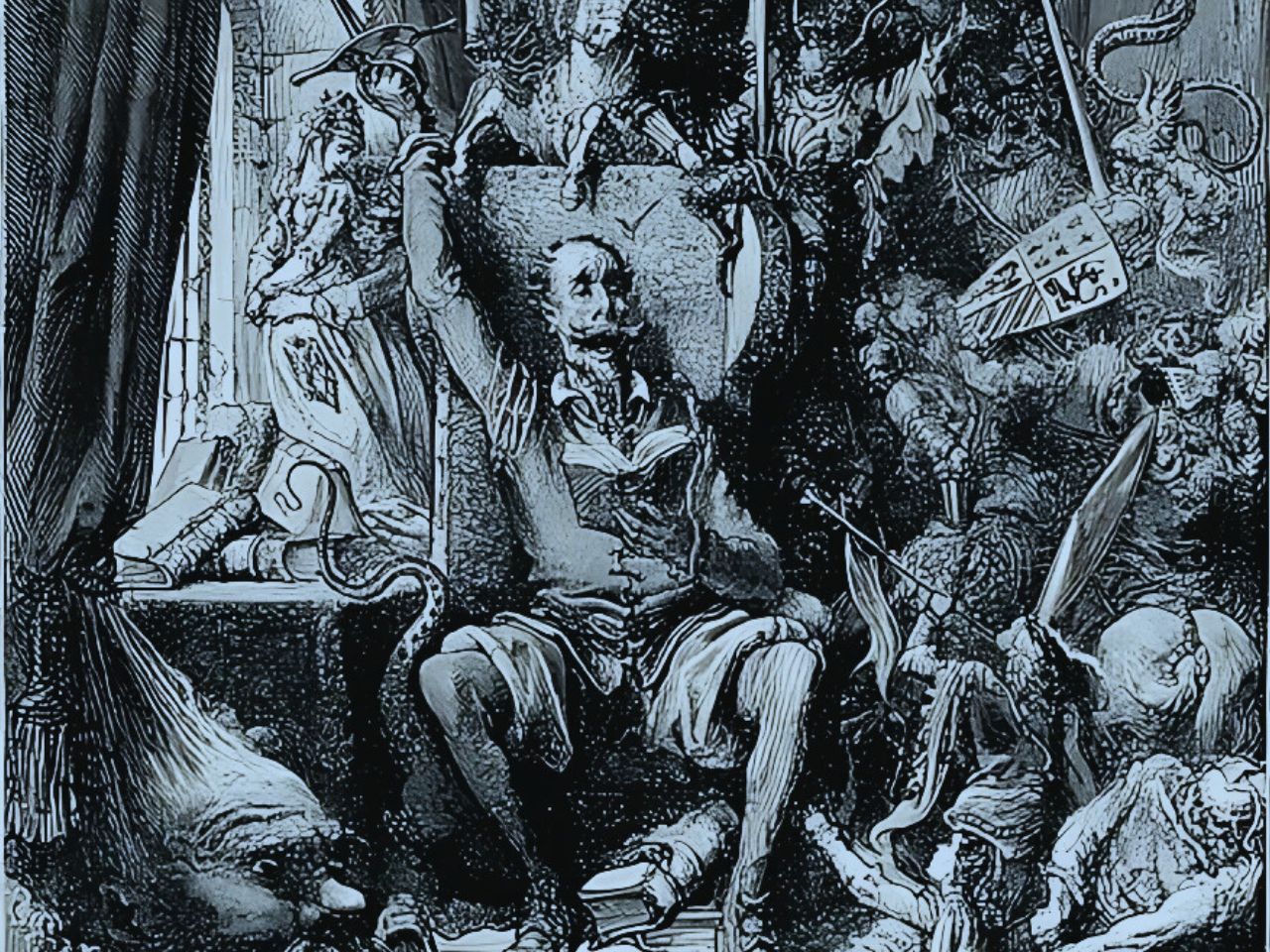 Ilustración sobre Don Quijote