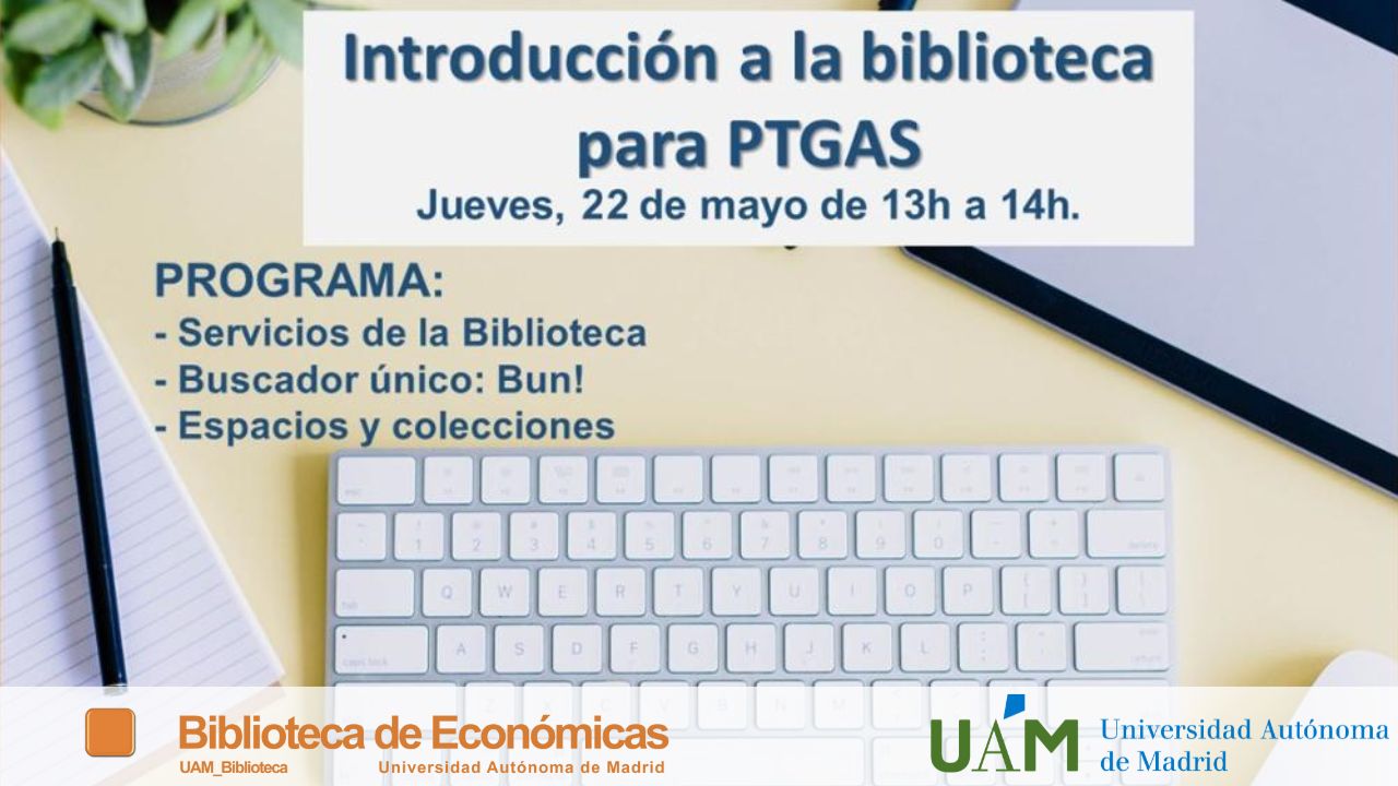 Cartel anunciando el Curso de Introducción a la Biblioteca para el PTGAS
