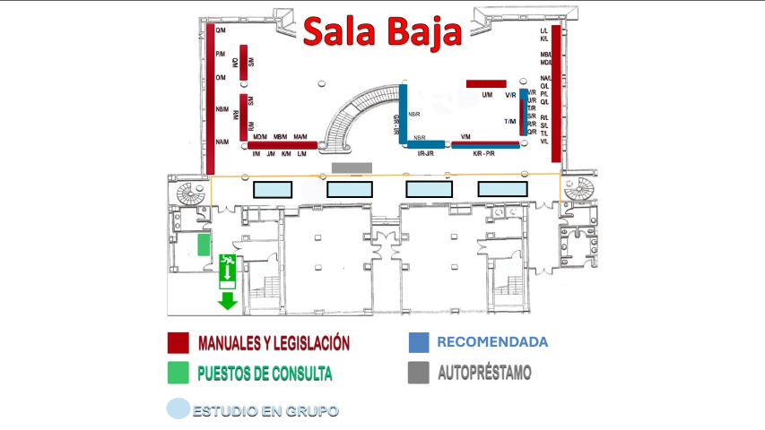 Plano - Sala baja Biblioteca de Derecho UAM
