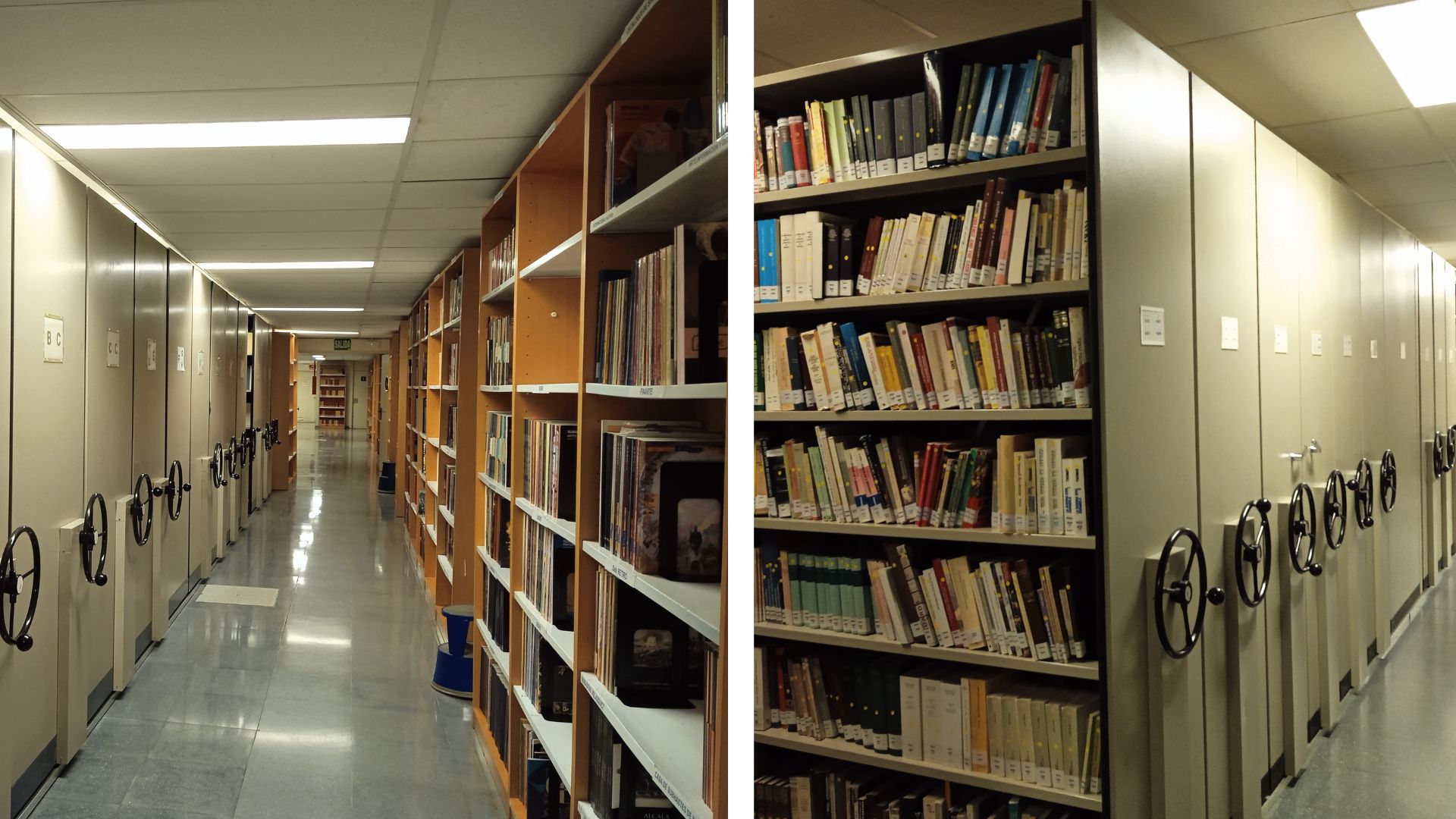 Imágenes de la planta sótano de la Biblioteca de Humanidades