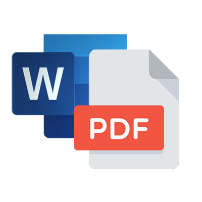 Logo de Microsoft Office Word 365 y logo de Adobe PDF