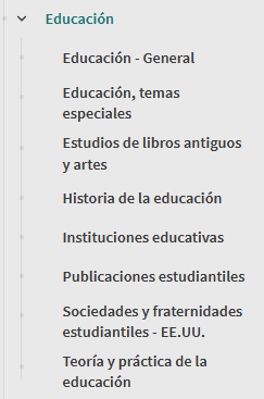 Recorte del menu de búsqueda de revistas-e en BUN