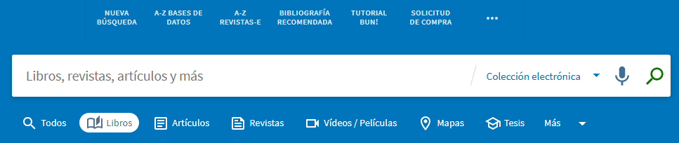 Busqueda en BUN de libros electrónicos