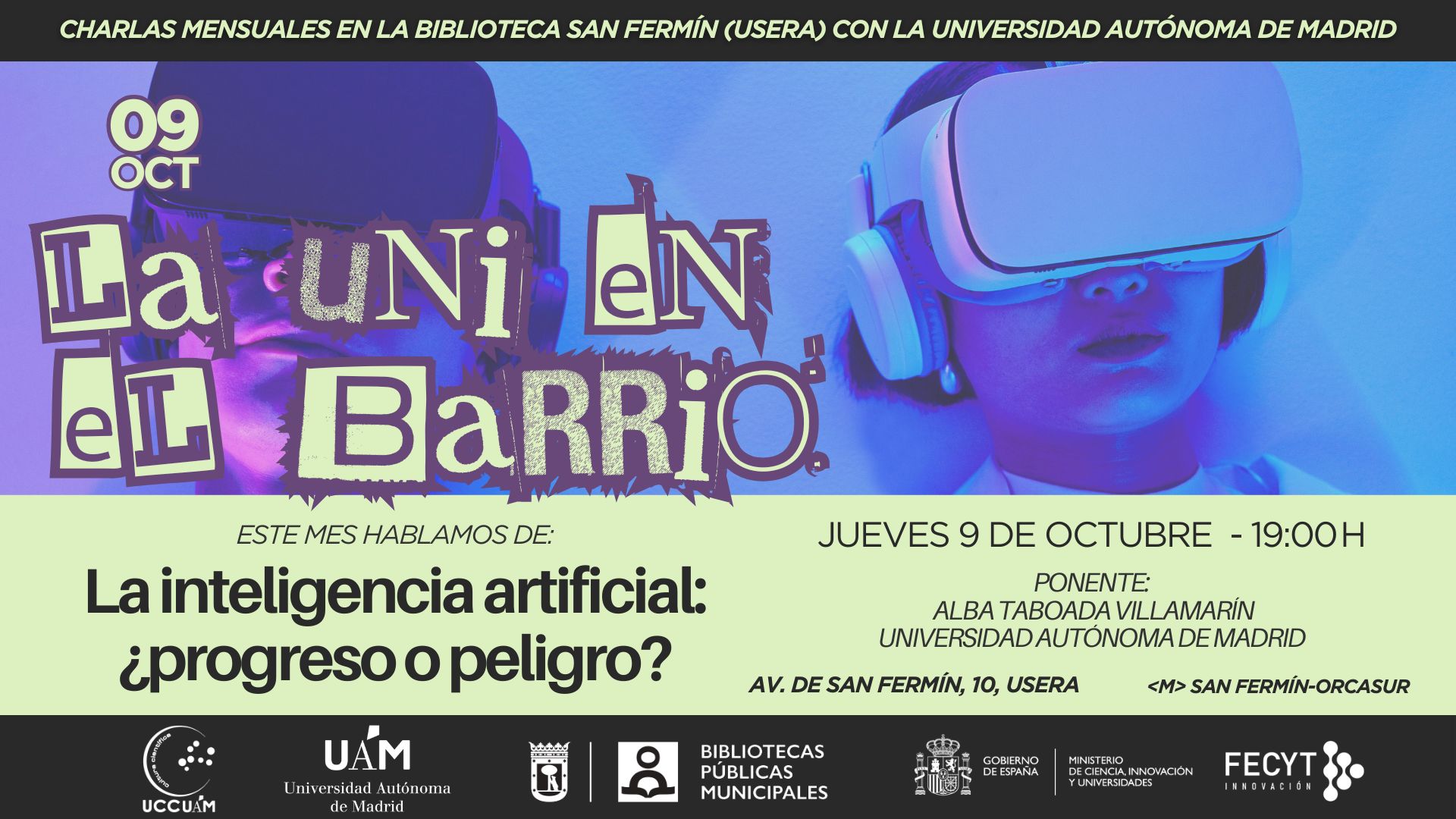 Primer cartel del nuevo proyecto La Uni en el Barrio