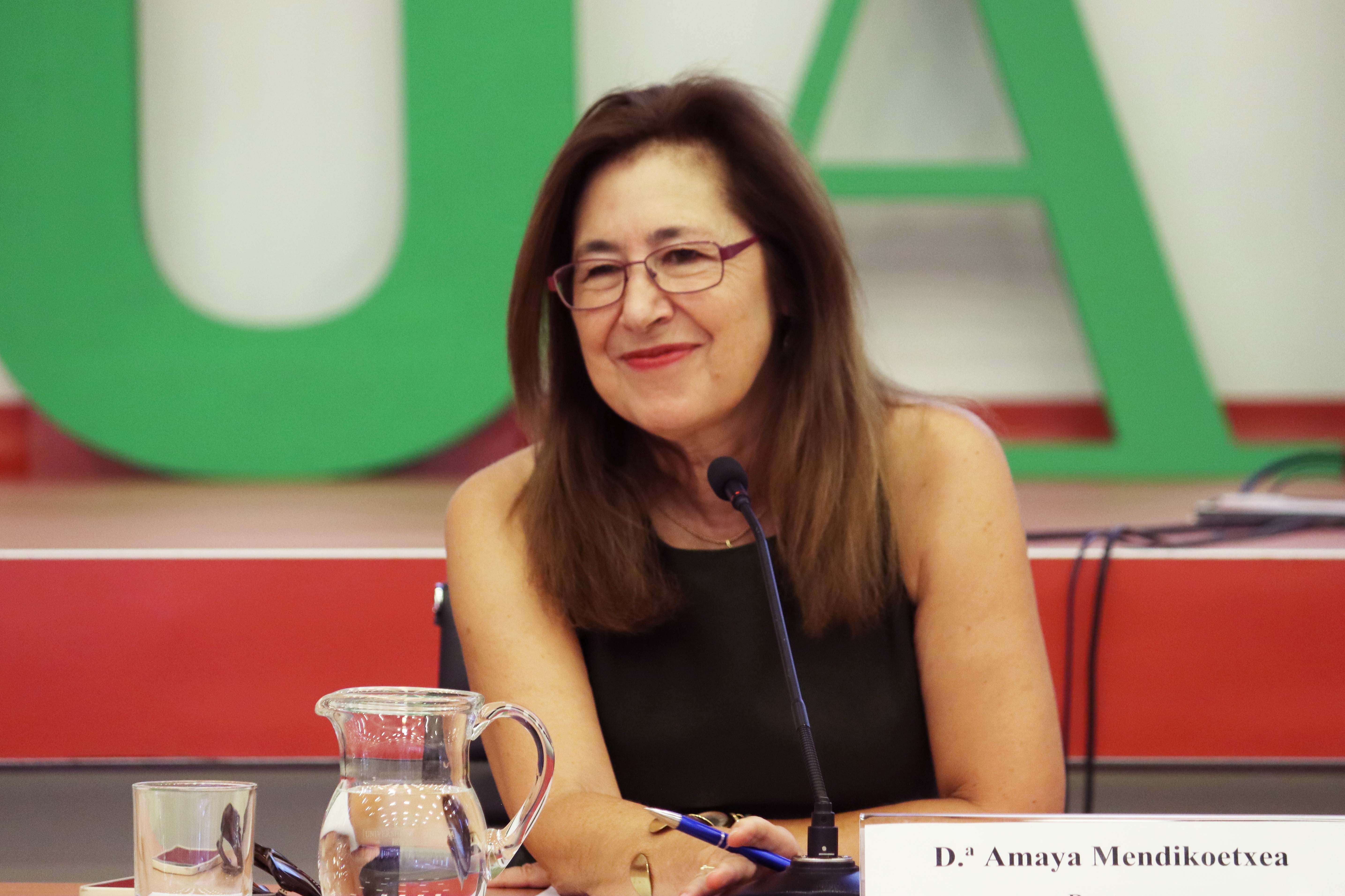 La rectora Amaya Mendikoetxea, durante el Acto de Apertura del Curso Académico 2025/2026 en la UAM. / UAM