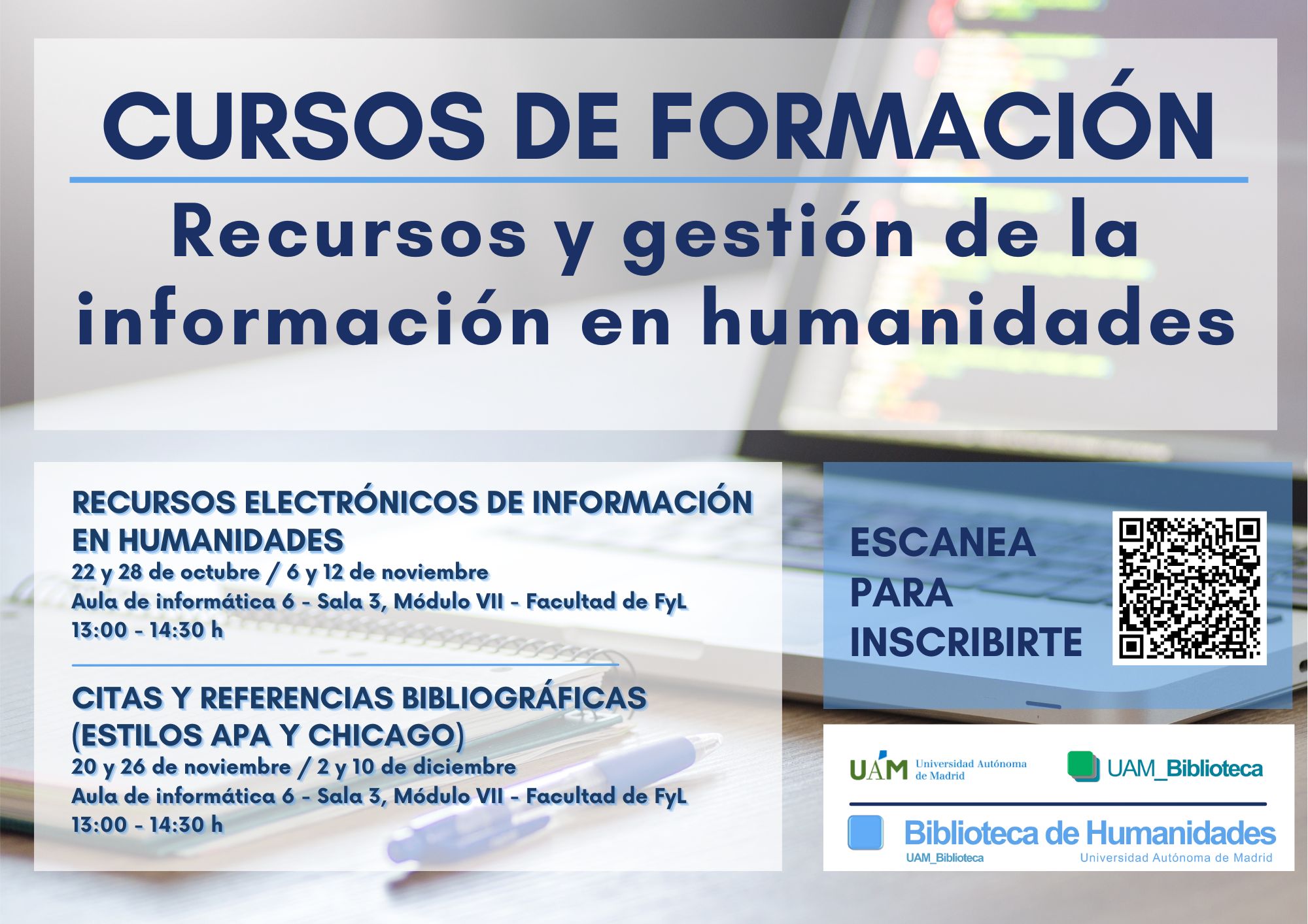 Cursos de formación: recursos y gestión de la información en humanidades