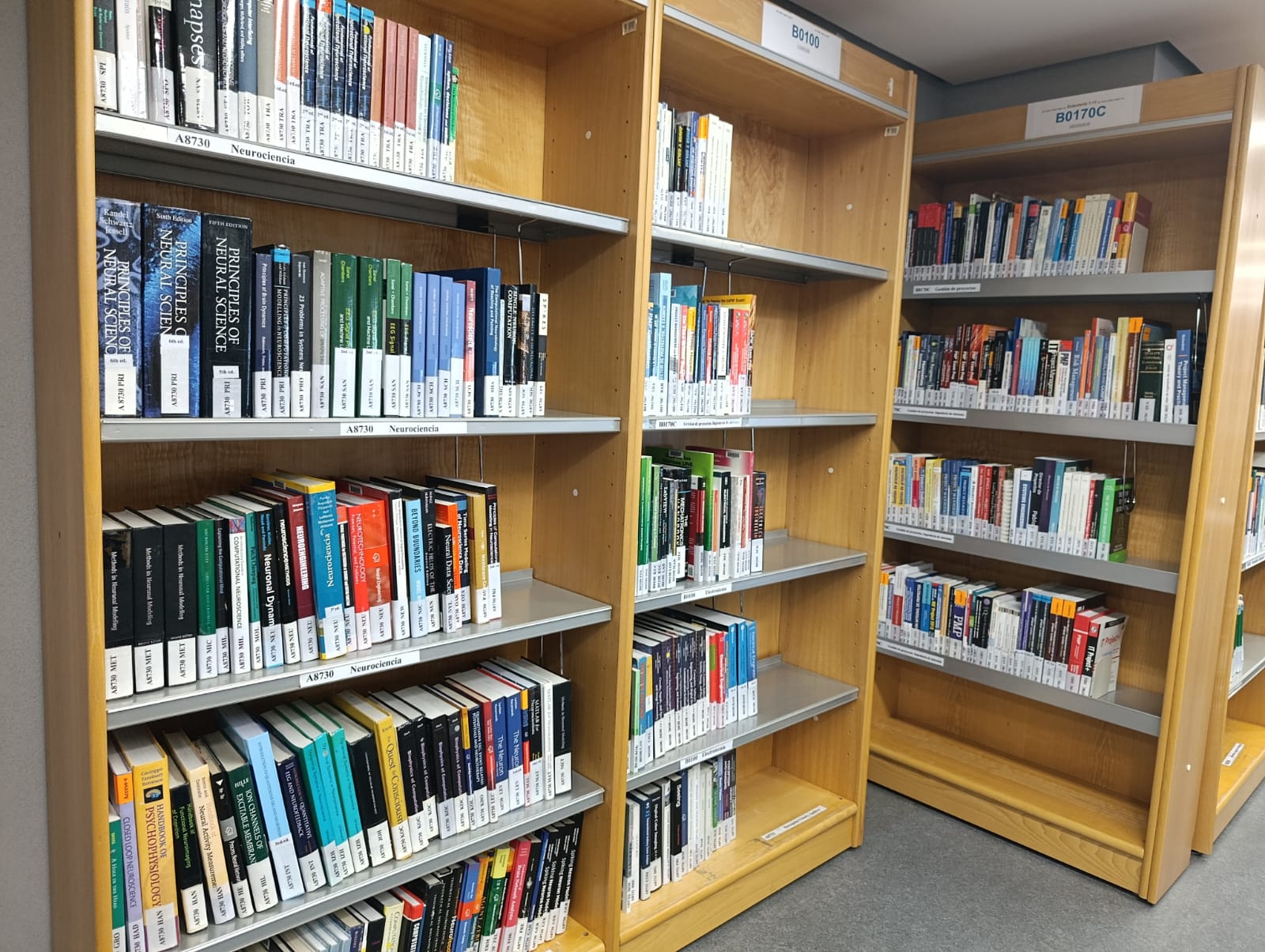 Imagen de una estantería con libros