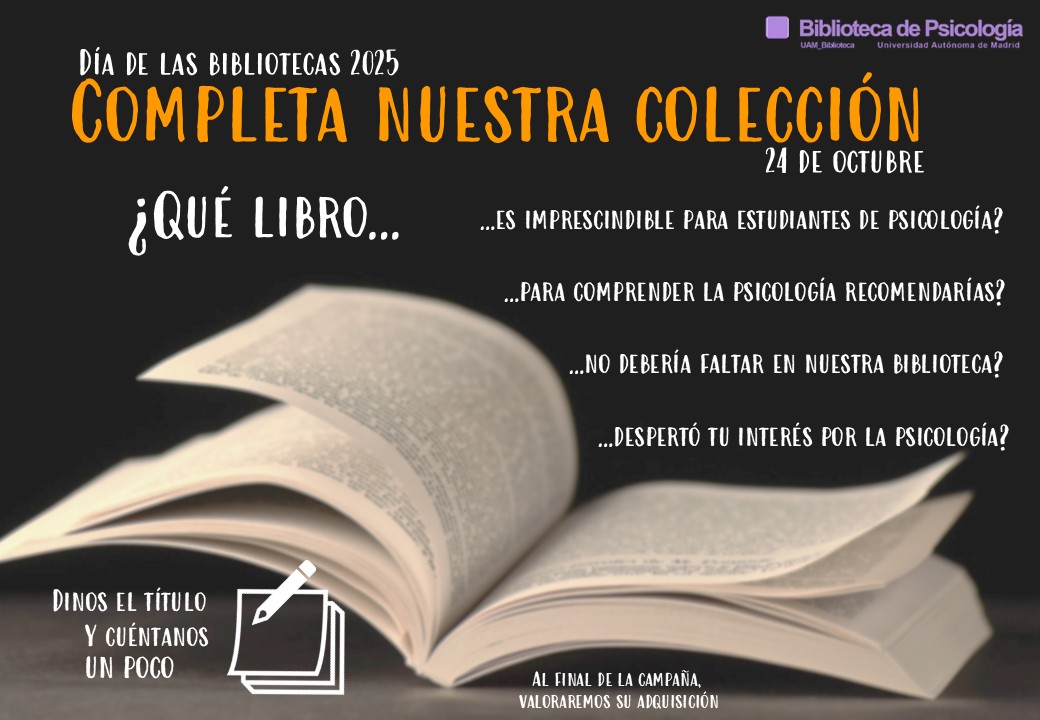 Celebramos el Día de las bibliotecas en la Biblioteca de Psicología