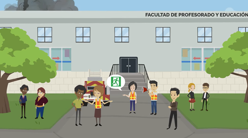Vídeo animado sobre Actuaciones en caso de evacuación o emergencia
