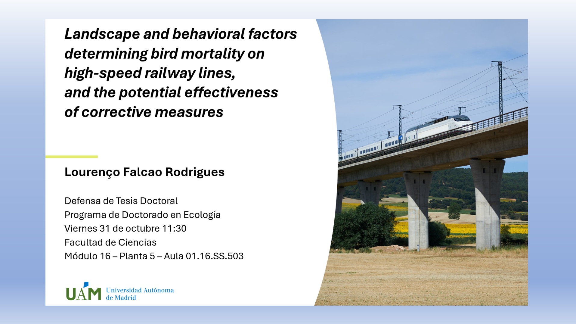 Cartel anunciador de la lectura de tesis