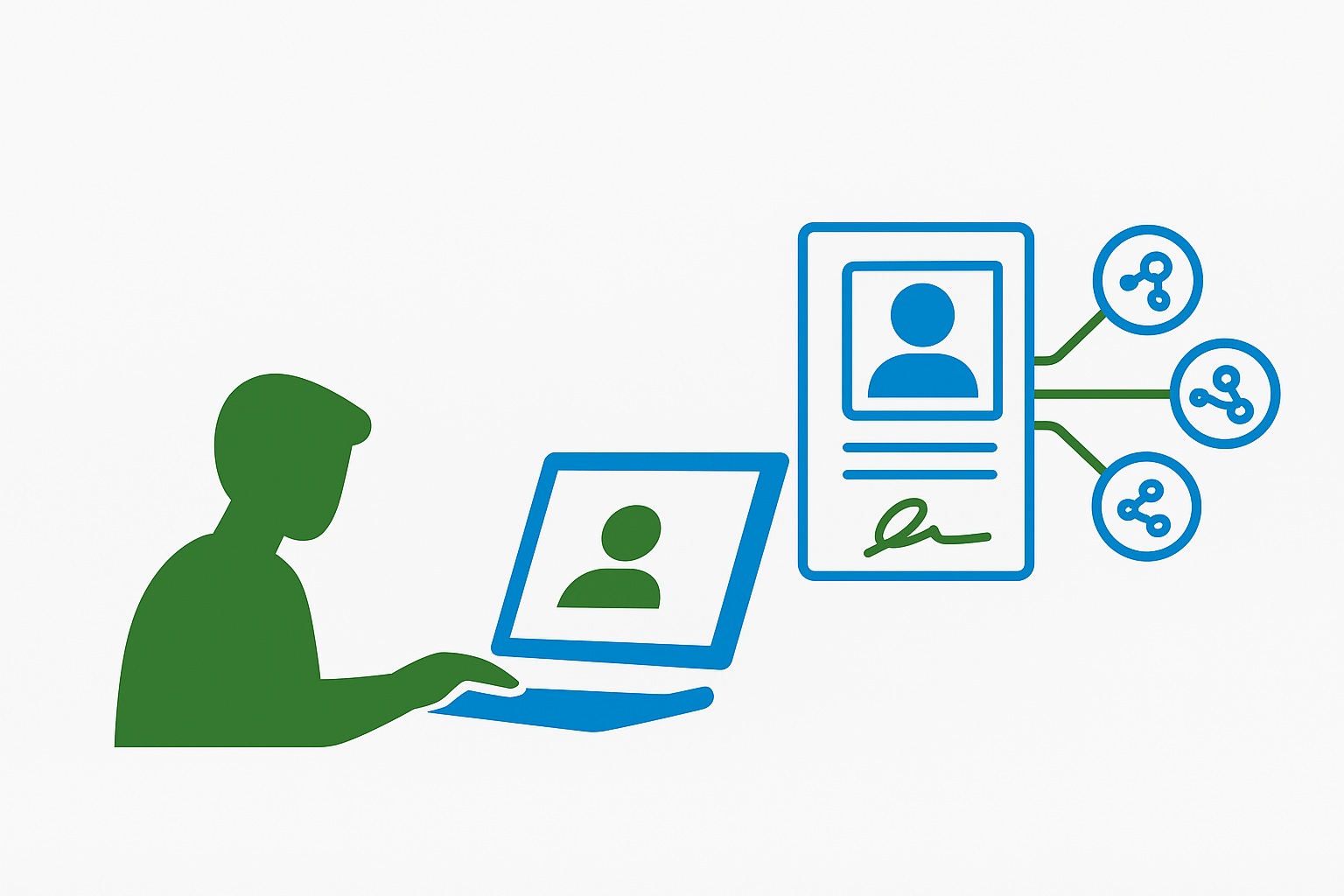 Autor editando perfil en Internet