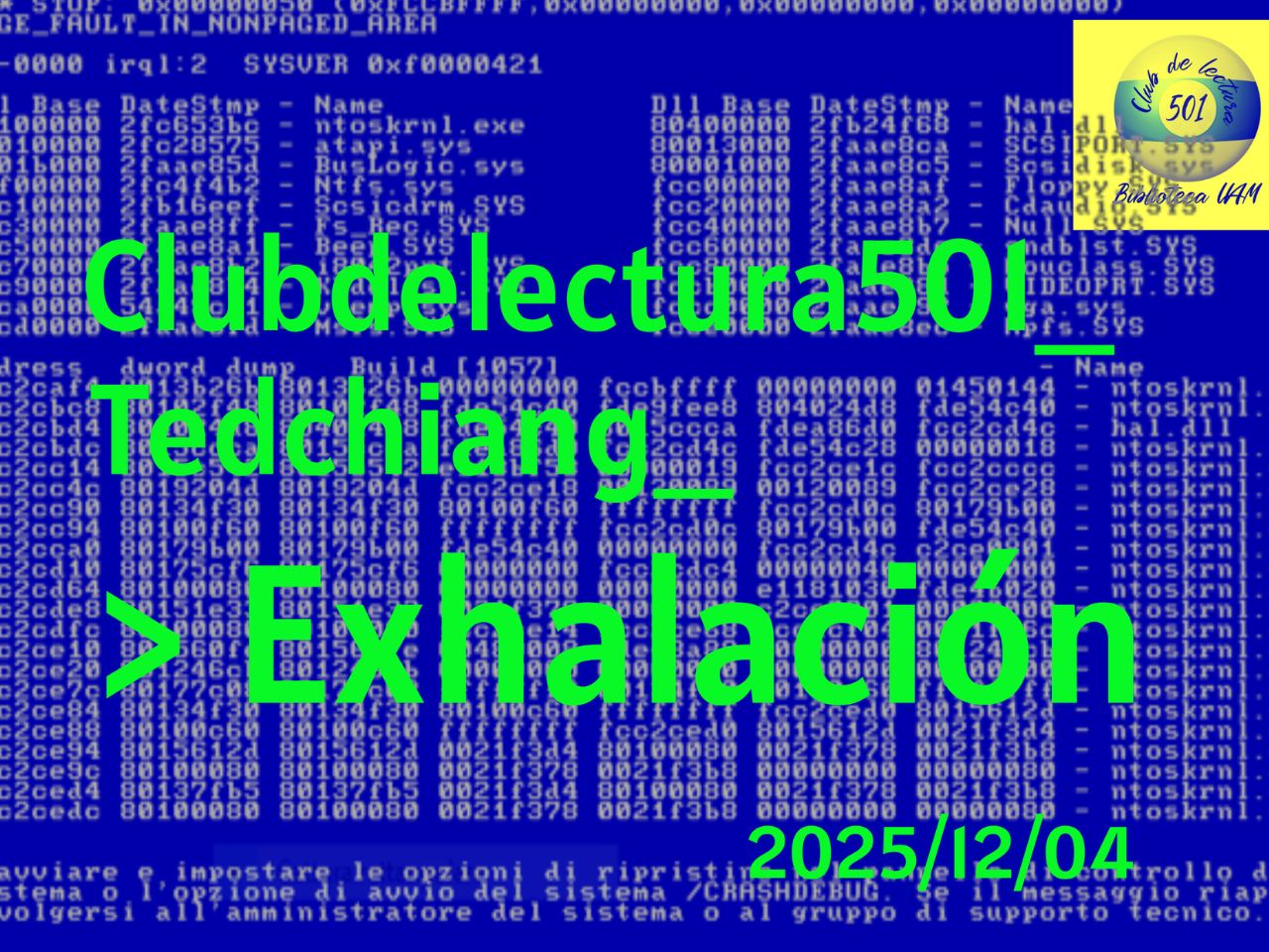 Segunda sesión de la 3ª Temporada del Club de Lectura 501